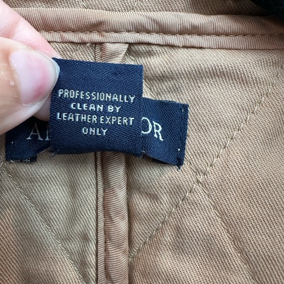 Vintage Ann Taylor 100% Leather Suede Tan Quilted Zip Front Vest Size Medium M - Picture 9 of 11